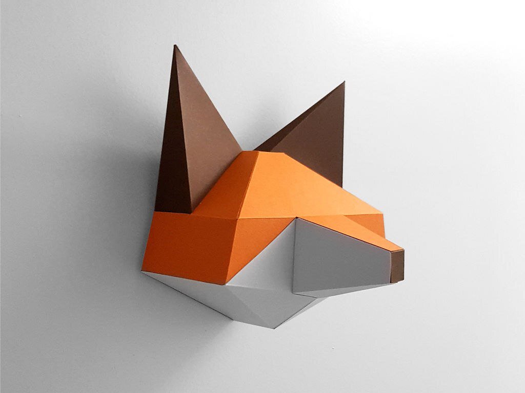Intra απο ξύλο plywood 3mm-4mm πάχος - Αρχείο PDF προτύπου Papercraft Fox Pepakura Δίασταση 30x30 cm Intraeaxys-joenndo6