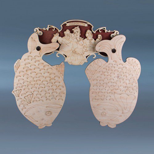 Intra απο ξύλο plywood 3mm-4mm πάχος - доска рыба 2 Δίασταση 30x30 cm Intraeaxys-eo28g6o8