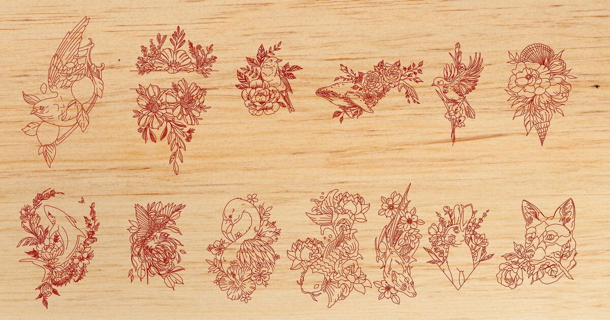 Intra απο ξύλο plywood 3mm-4mm πάχος - Χάραξη με λέιζερ Λουλούδια Ζώα Δίασταση 30x30 cm Intraeaxys-d1lv3ygo