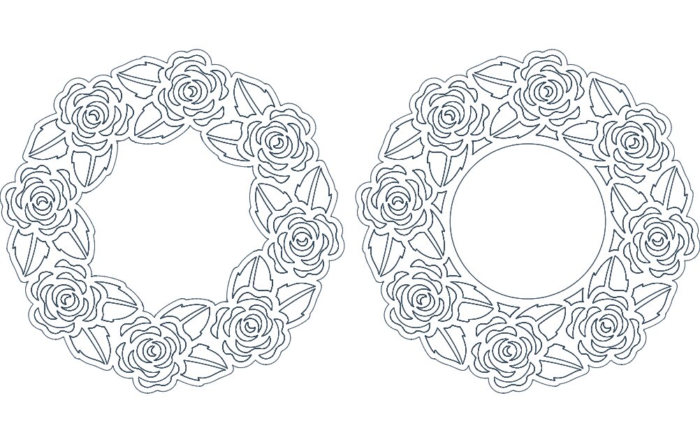 Intra απο ξύλο plywood 3mm-4mm πάχος - Τριαντάφυλλο πλαίσιο Δίασταση 30x30 cm Intraeaxys-d1l68p1m