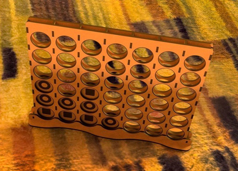 Intra απο ξύλο plywood 3mm-4mm πάχος - Connect Four Game Δίασταση 30x30 cm Intraeaxys-eox89gv1