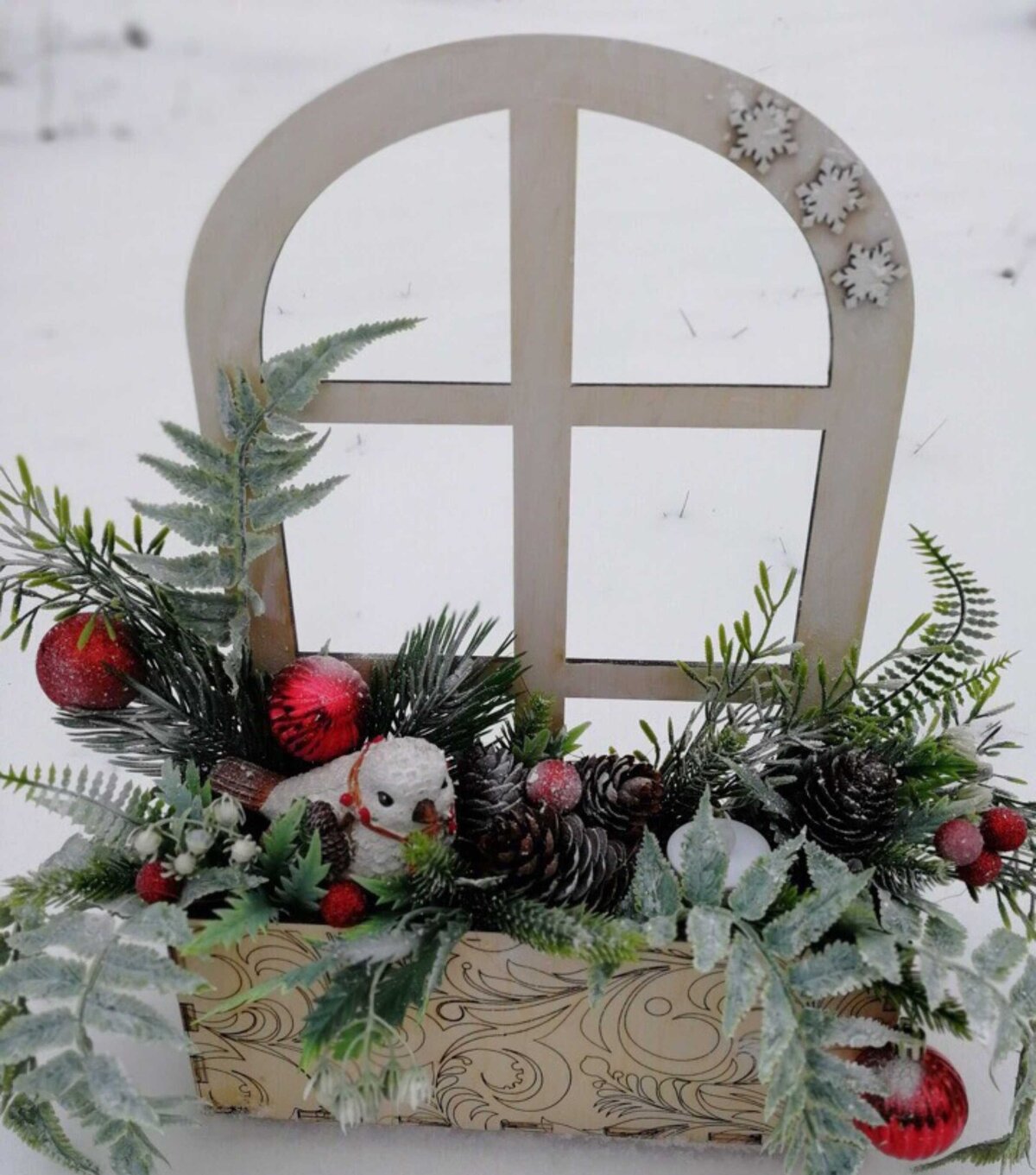 Intra απο ξύλο plywood 3mm-4mm πάχος - Στάση φυτών με γλάστρα Planter Pot Βάση γλάστρας για παράθυρο προβολής Δίασταση 30x30 cm Intraeaxys-d1lvknxo