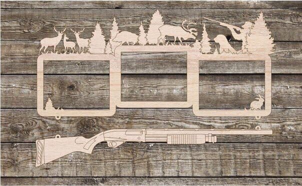 Intra απο ξύλο plywood 3mm-4mm πάχος - Κορνίζα κυνηγιού Δίασταση 30x30 cm Intraeaxys-ro6y9nm7