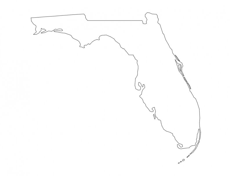 Intra απο ξύλο plywood 3mm-4mm πάχος - Χάρτης της πολιτείας της Φλόριντα (FL) Δίασταση 30x30 cm Intraeaxys-lop6e51w