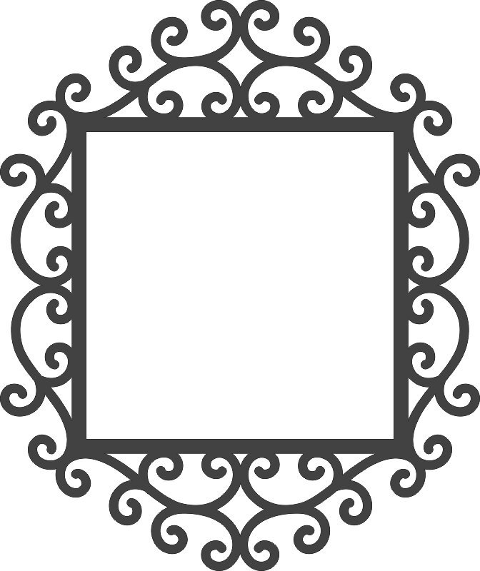 Intra απο ξύλο plywood 3mm-4mm πάχος - Πλαίσιο καθρέφτη Swirly Δίασταση 30x30 cm Intraeaxys-r7vvw67d