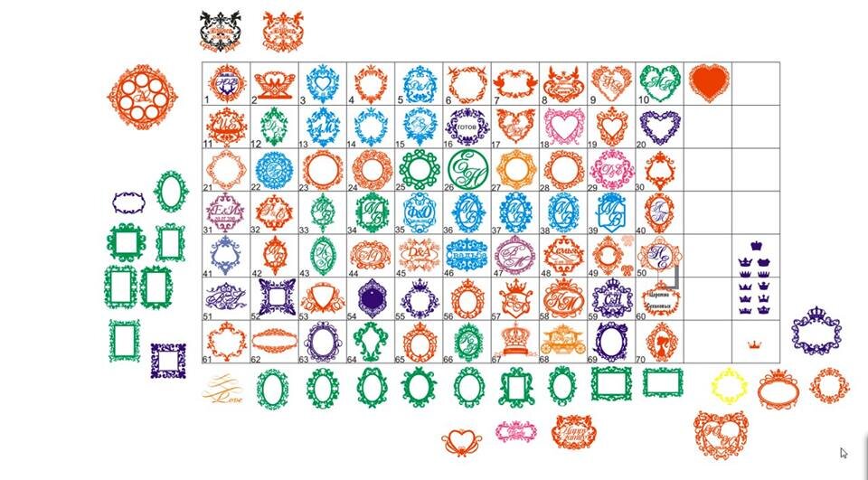 Intra απο ξύλο plywood 3mm-4mm πάχος - Συλλογή διακοσμητικών διανυσματικών πλαισίων Δίασταση 30x30 cm Intraeaxys-078gnmo5