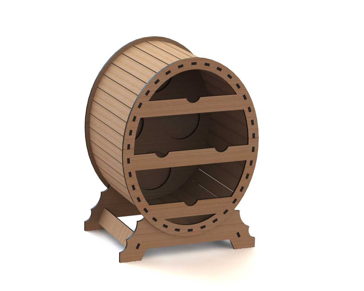 Intra απο ξύλο plywood 3mm-4mm πάχος - Μικρό Κελάρι 4 Μπουκάλι Δίασταση 30x30 cm Intraeaxys-67wkm372