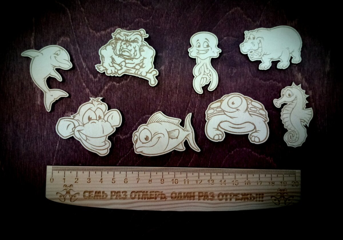 Intra απο ξύλο plywood 3mm-4mm πάχος - Znachki Zhivotnye Δίασταση 30x30 cm Intraeaxys-yon2pgor