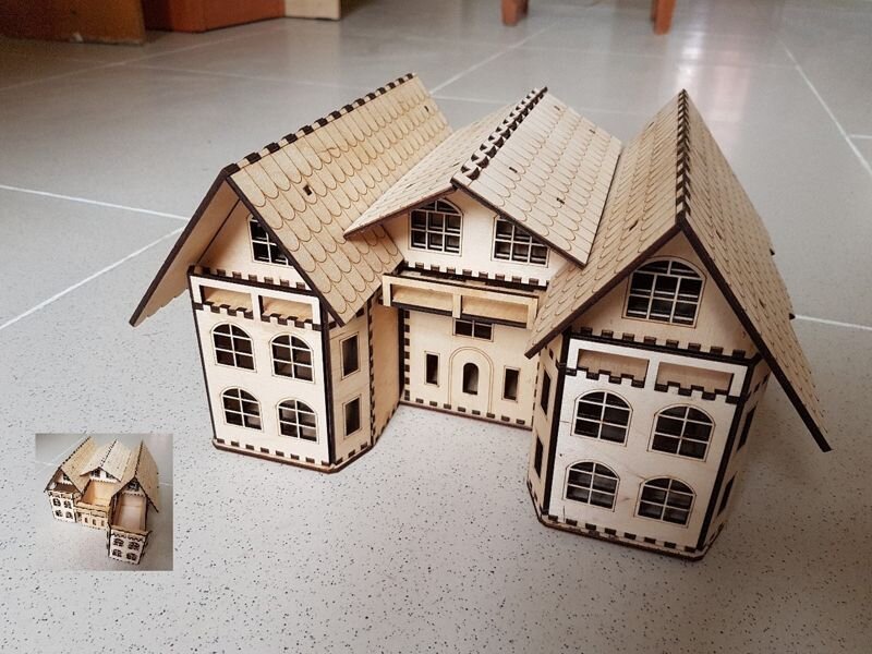 Intra απο ξύλο plywood 3mm-4mm πάχος - Shkatulka Dom 3mm Δίασταση 30x30 cm Intraeaxys-zo9gkw7k