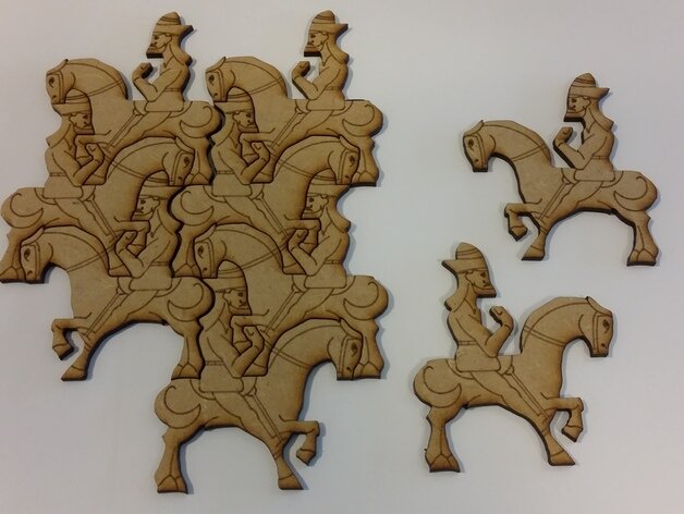 Intra απο ξύλο plywood 3mm-4mm πάχος - Wall Art Puzzle Man on Horse Δίασταση 30x30 cm Intraeaxys-m1d42e1k