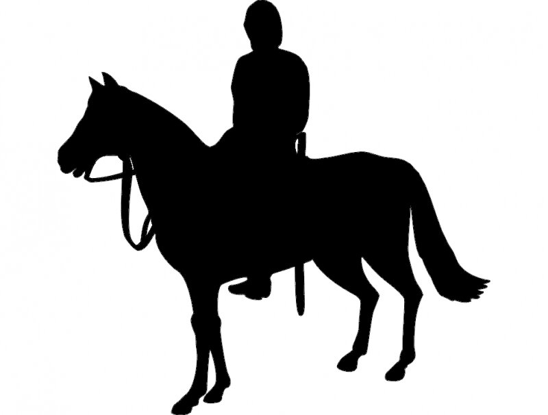Intra απο ξύλο plywood 3mm-4mm πάχος - Horse Rider Silhouette Δίασταση 30x30 cm Intraeaxys-p7yj927q