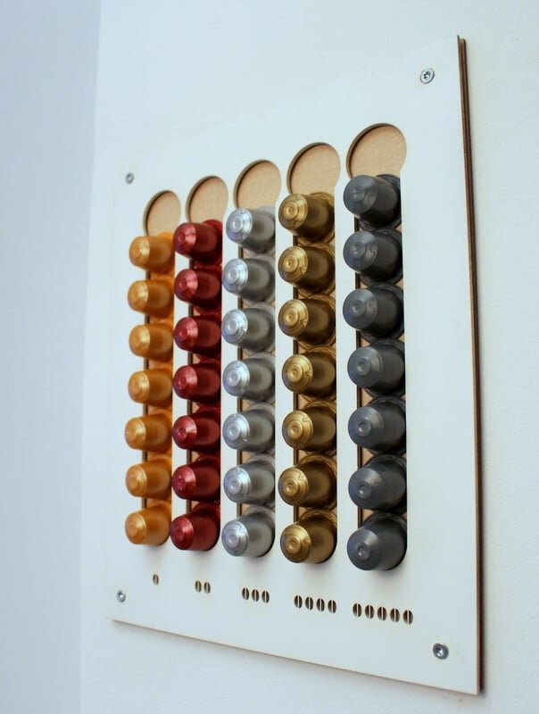 Intra απο ξύλο plywood 3mm-4mm πάχος - Θήκη Nespresso Coffee Pod 3mm Δίασταση 30x30 cm Intraeaxys-joedml91