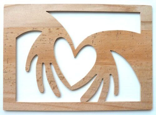 Intra απο ξύλο plywood 3mm-4mm πάχος - Dekorativnaya Ramka Serdechko Δίασταση 30x30 cm Intraeaxys-joeq68o6