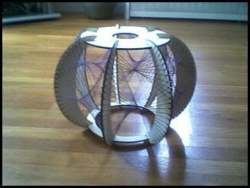 Intra απο ξύλο plywood 3mm-4mm πάχος - Αμπαζούρ με κορδόνια Δίασταση 30x30 cm Intraeaxys-yonem42o