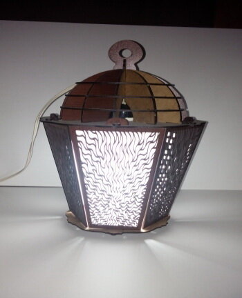 Intra απο ξύλο plywood 3mm-4mm πάχος - Vintage φωτιστικό οροφής Δίασταση 30x30 cm Intraeaxys-r1z259n1