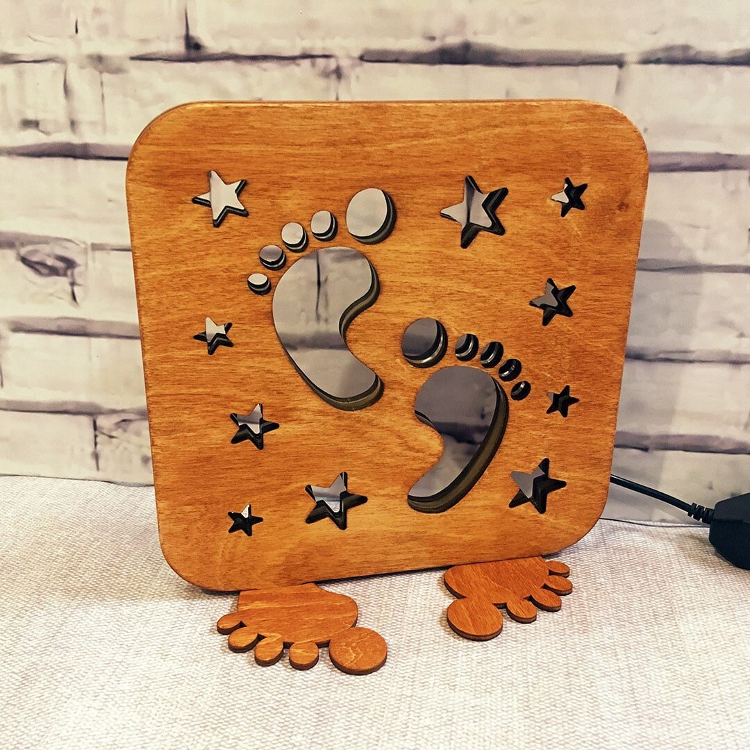 Intra απο ξύλο plywood 3mm-4mm πάχος - Διακοσμητικό φωτιστικό νύχτας Δίασταση 30x30 cm Intraeaxys-qomm44po