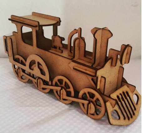 Intra απο ξύλο plywood 3mm-4mm πάχος - Locomotiva 3d Δίασταση 30x30 cm Intraeaxys-yonwm2or