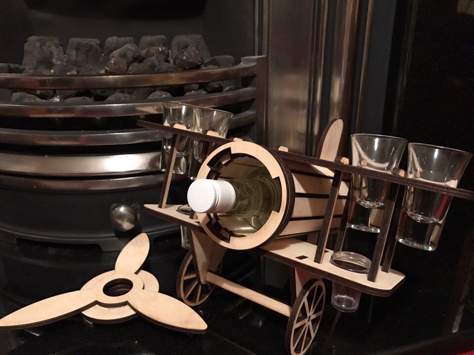 Intra απο ξύλο plywood 3mm-4mm πάχος - Bar Samolyot Δίασταση 30x30 cm Intraeaxys-078xdj15