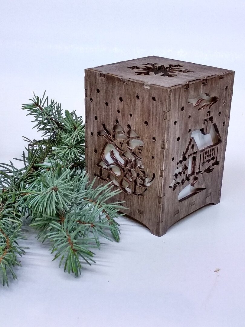 Intra απο ξύλο plywood 3mm-4mm πάχος - Διακοσμητικό φωτιστικό νύχτας Δίασταση 30x30 cm Intraeaxys-p7ymgq27