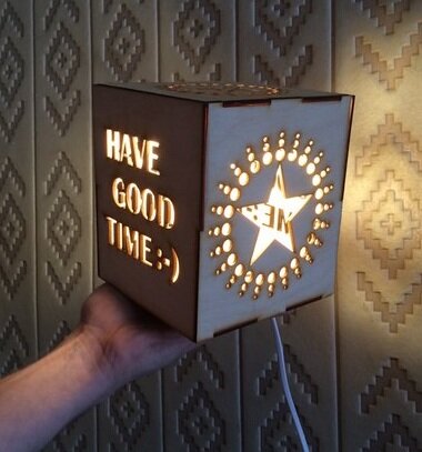 Intra απο ξύλο plywood 3mm-4mm πάχος - наст λάμπα Δίασταση 30x30 cm Intraeaxys-51rk3v76