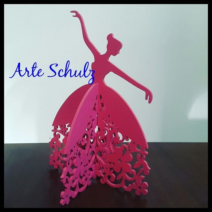 Intra απο ξύλο plywood 3mm-4mm πάχος - Bailarina Centro de Mesa Δίασταση 30x30 cm Intraeaxys-0785y575