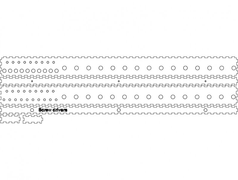 Intra απο ξύλο plywood 3mm-4mm πάχος - Ράφι κατσαβιδιού Δίασταση 30x30 cm Intraeaxys-ro69j3ox