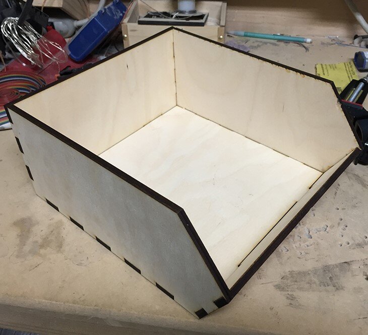 Intra απο ξύλο plywood 3mm-4mm πάχος - Ξύλινος κάδος αποθήκευσης 9x6 ιντσών Δίασταση 30x30 cm Intraeaxys-67wlr4m1