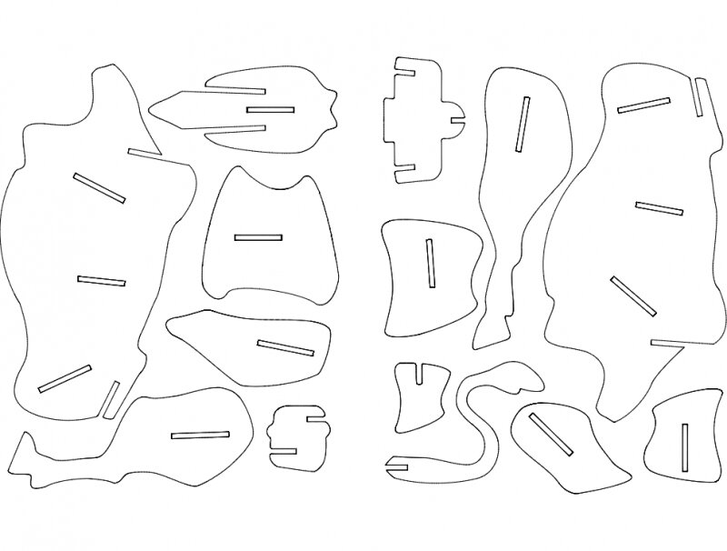 Intra απο ξύλο plywood 3mm-4mm πάχος - Ταύρος 3D παζλ Δίασταση 30x30 cm Intraeaxys-6o3ldron