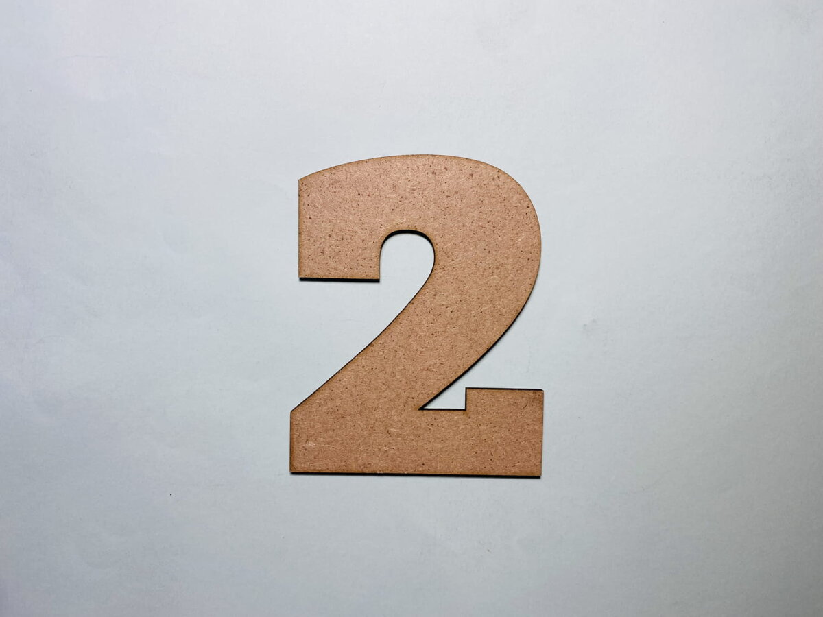 Intra απο ξύλο plywood 3mm-4mm πάχος - Ξύλο Νούμερο 2 Σχήμα κοπής Νούμερο δύο Δίασταση 30x30 cm Intraeaxys-91jdg281