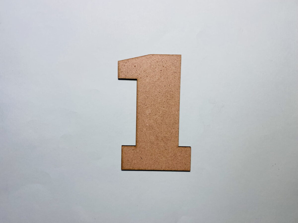 Intra απο ξύλο plywood 3mm-4mm πάχος - Ξύλο Number 1 Cutting Number One σχήμα Δίασταση 30x30 cm Intraeaxys-eoxlk5xo