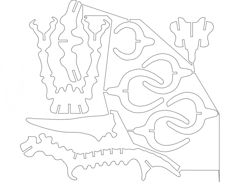 Intra απο ξύλο plywood 3mm-4mm πάχος - pterax 1 Δίασταση 30x30 cm Intraeaxys-joe03576