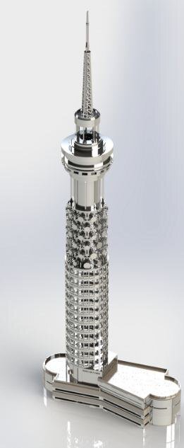 Intra απο ξύλο plywood 3mm-4mm πάχος - British Telecom Tower Δίασταση 30x30 cm Intraeaxys-m1dwy3ok