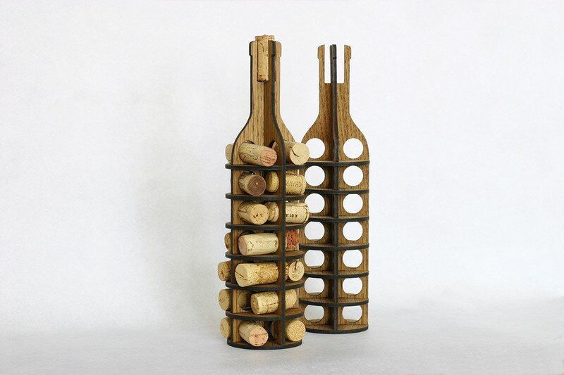 Intra απο ξύλο plywood 3mm-4mm πάχος - Θήκη από φελλό κρασιού Δίασταση 30x30 cm Intraeaxys-eo20pz37