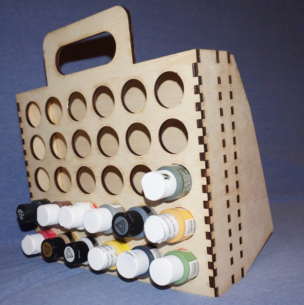 Intra απο ξύλο plywood 3mm-4mm πάχος - Ράφι βαφής με λαβή Δίασταση 30x30 cm Intraeaxys-lopqzjz7