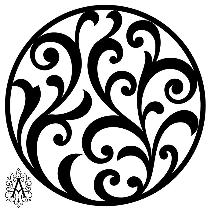 Intra απο ξύλο plywood 3mm-4mm πάχος - Floral κυκλικό μοτίβο πρότυπο Δίασταση 30x30 cm Intraeaxys-m1d628y7