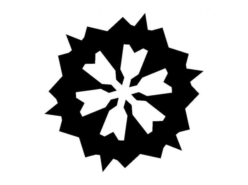 Intra απο ξύλο plywood 3mm-4mm πάχος - Σιλουέτα νιφάδας χιονιού 3 Δίασταση 30x30 cm Intraeaxys-qom2l473