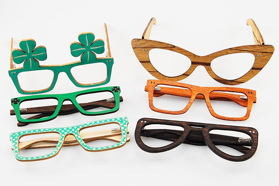 Intra απο ξύλο plywood 3mm-4mm πάχος - Κουφώματα Ξύλινα Γυαλιά Πάρτυ Δίασταση 30x30 cm Intraeaxys-67wlx2l1