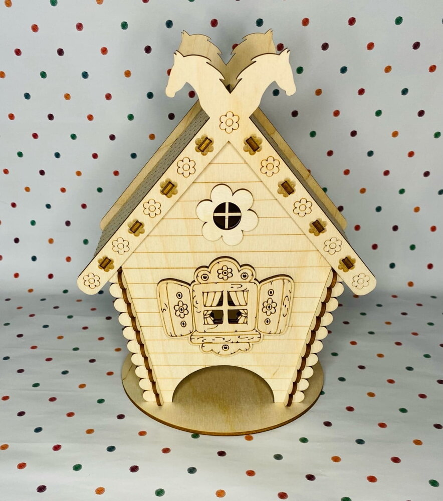 Intra απο ξύλο plywood 3mm-4mm πάχος - Θήκη τσαγιού Hut Δίασταση 30x30 cm Intraeaxys-6o3yr437