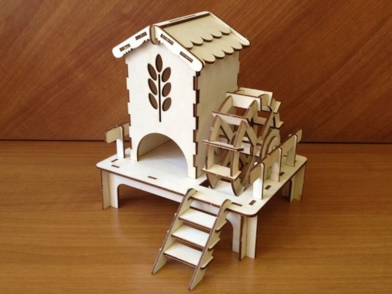 Intra απο ξύλο plywood 3mm-4mm πάχος - Watermill Tea House Δίασταση 40x50 cm Intraeaxys-r1z2mln1