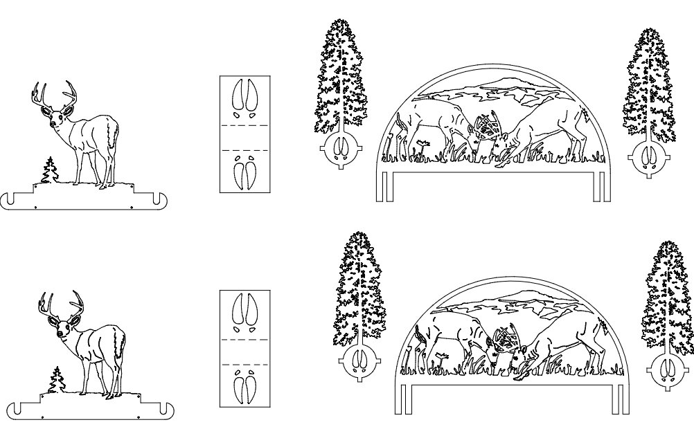 Intra απο ξύλο plywood 3mm-4mm πάχος - Σετ τραπεζαρίας Whitetail Δίασταση 30x30 cm Intraeaxys-eox3dgoz