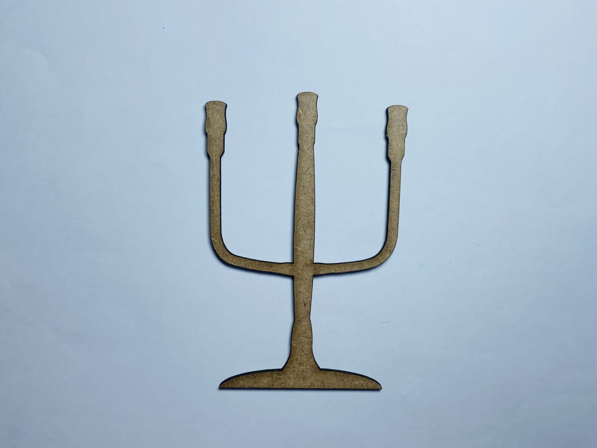 Intra απο ξύλο plywood 3mm-4mm πάχος - Ημιτελές Ξύλινο Σχήμα κοπής Candelabra Δίασταση 30x30 cm Intraeaxys-joednv81