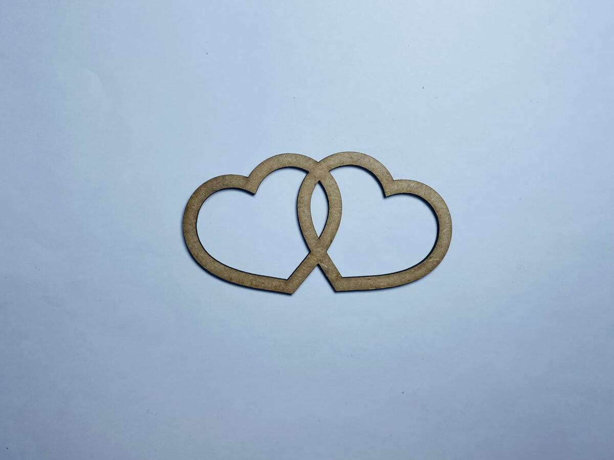 Intra απο ξύλο plywood 3mm-4mm πάχος - Ξύλινο σχήμα με δύο καρδιές Ξύλο σε σχήμα δύο καρδιών Δίασταση 30x30 cm Intraeaxys-m1d60vy7