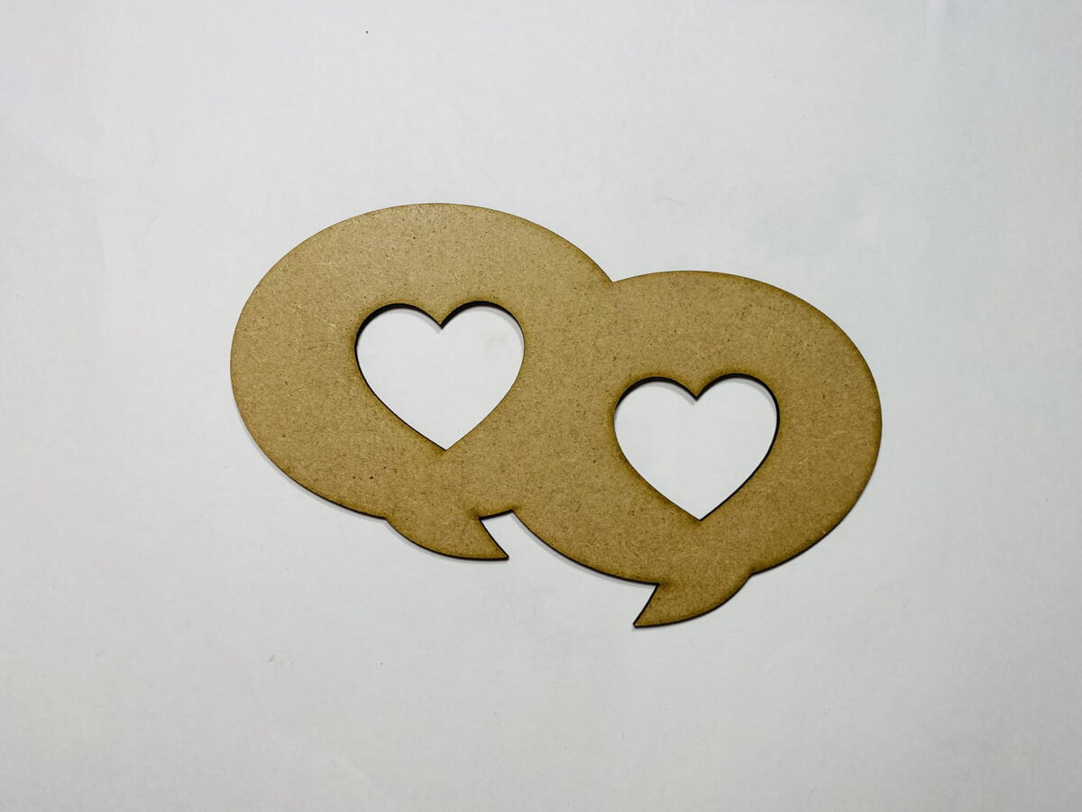 Intra απο ξύλο plywood 3mm-4mm πάχος - Valentine Heart Chat Bubbles Shape Wood cutout Δίασταση 30x30 cm Intraeaxys-91jdvep1