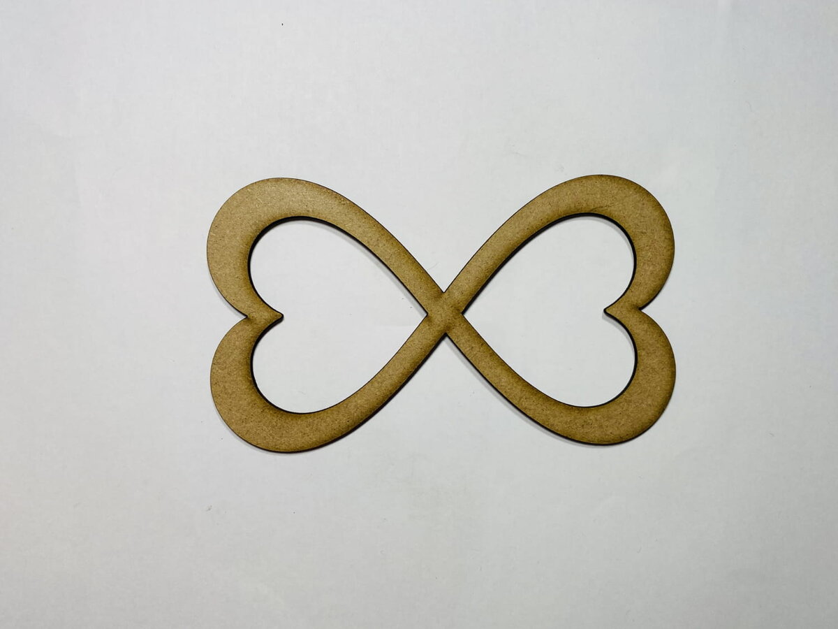 Intra απο ξύλο plywood 3mm-4mm πάχος - Ημιτελές Ξύλινο Infinity Heart cutout Δίασταση 30x30 cm Intraeaxys-ro6ypzm7