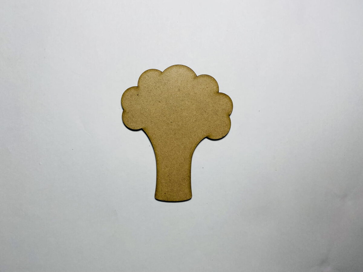 Intra απο ξύλο plywood 3mm-4mm πάχος - Σχήμα ημιτελούς κοπής μπρόκολου ξύλου Δίασταση 30x30 cm Intraeaxys-eoxlrl4o