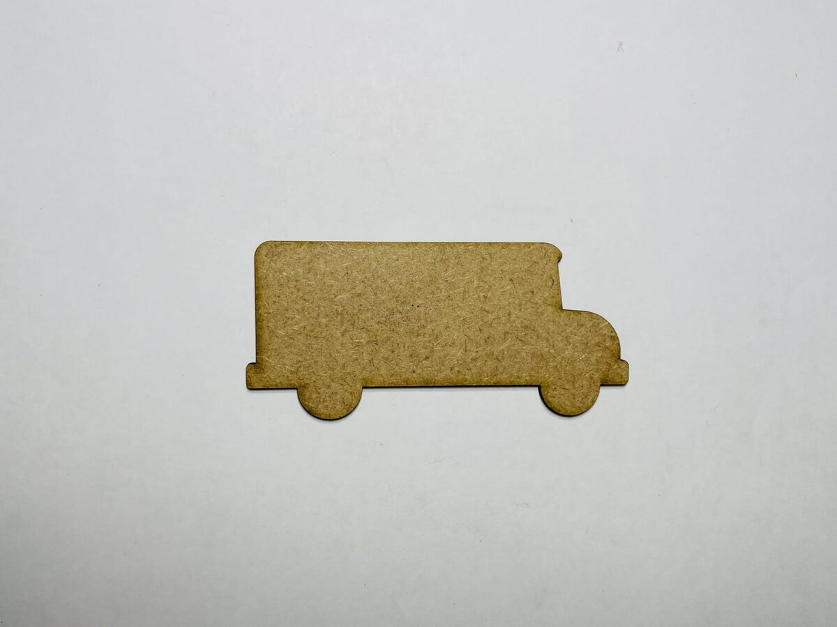 Intra απο ξύλο plywood 3mm-4mm πάχος - Λεωφορείο Ξύλινη αποκοπή Ημιτελές Ξύλινο Σχήμα Λεωφορείου Δίασταση 30x30 cm Intraeaxys-6o3yd4j7