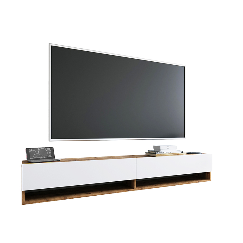 Έπιπλο τηλεόρασης επιτοίχιο Handra pakoworld λευκό-oak 180×31,5×29,5εκ 176-000002 Έπιπλο τηλεόρασης επιτοίχιο Handra pakoworld λευκό-oak 180×31,5×29,5εκ 176-000002