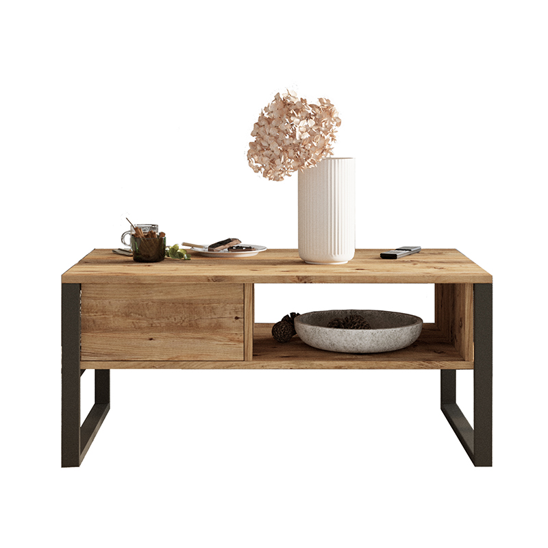 Τραπέζι σαλονιού Honora pakoworld oak-μαύρο 100x60x44,5εκ 176-000009 Τραπέζι σαλονιού Honora pakoworld oak-μαύρο 100x60x44,5εκ 176-000009