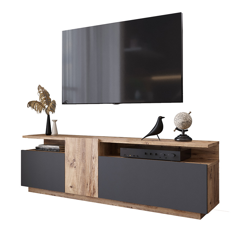 Έπιπλο τηλεόρασης Elana pakoworld sonoma-ανθρακί 150×29.5×46.3εκ 176-000054 Έπιπλο τηλεόρασης Elana pakoworld sonoma-ανθρακί 150×29.5×46.3εκ 176-000054