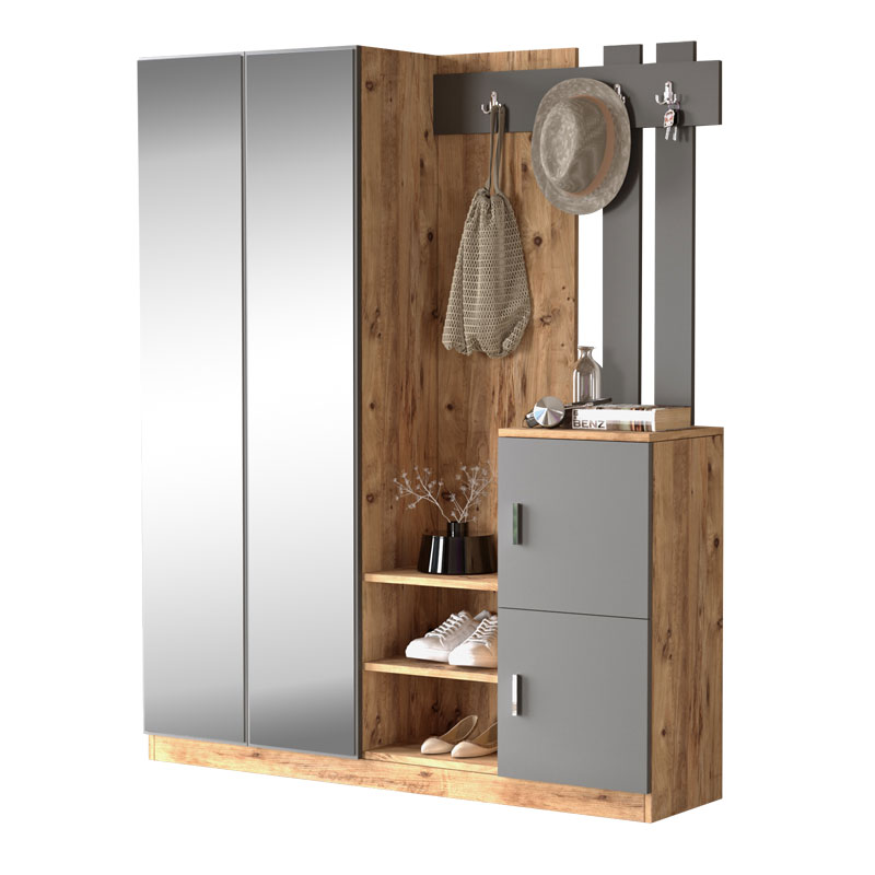 Έπιπλο εισόδου Doorse pakoworld μελαμίνης ανθρακί-sonoma 147.5x35x180εκ 176-000129 Έπιπλο εισόδου Doorse pakoworld μελαμίνης ανθρακί-sonoma 147.5x35x180εκ 176-000129